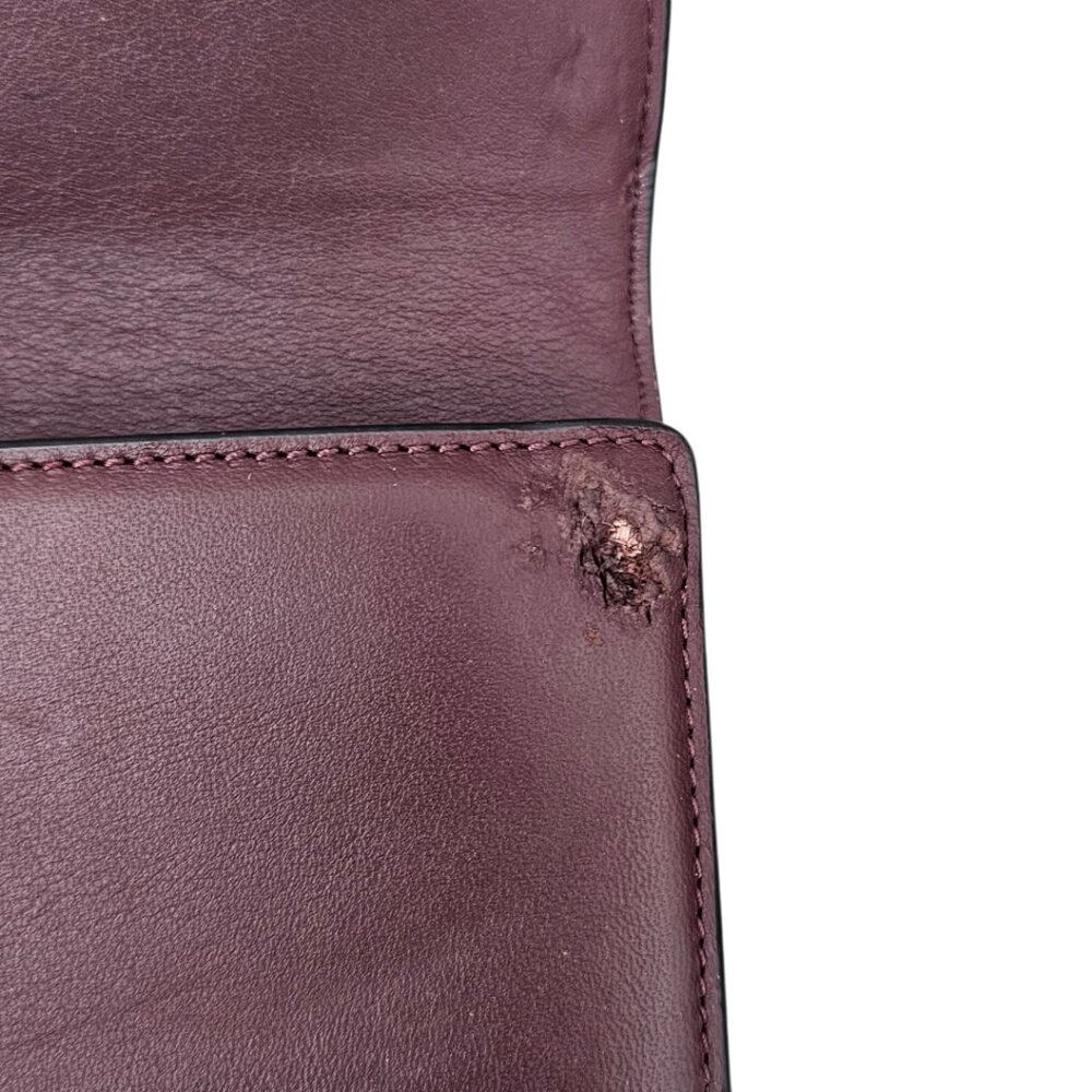 Marc Jacobs West End Gilded Turnlock Flap Leather Long Maroon Wallet Rare - Picture 16 of 16